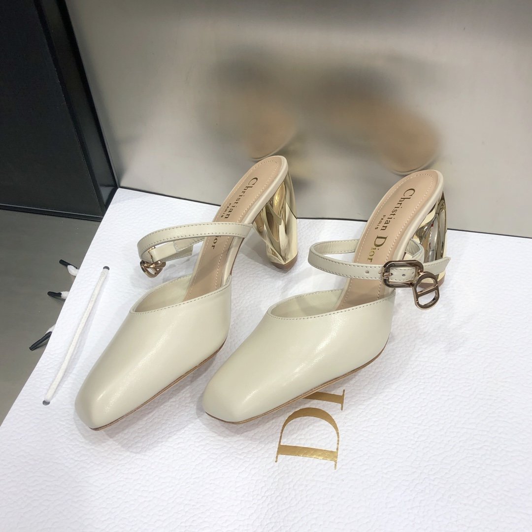 Dior Rhodes Heeled Mule Beige