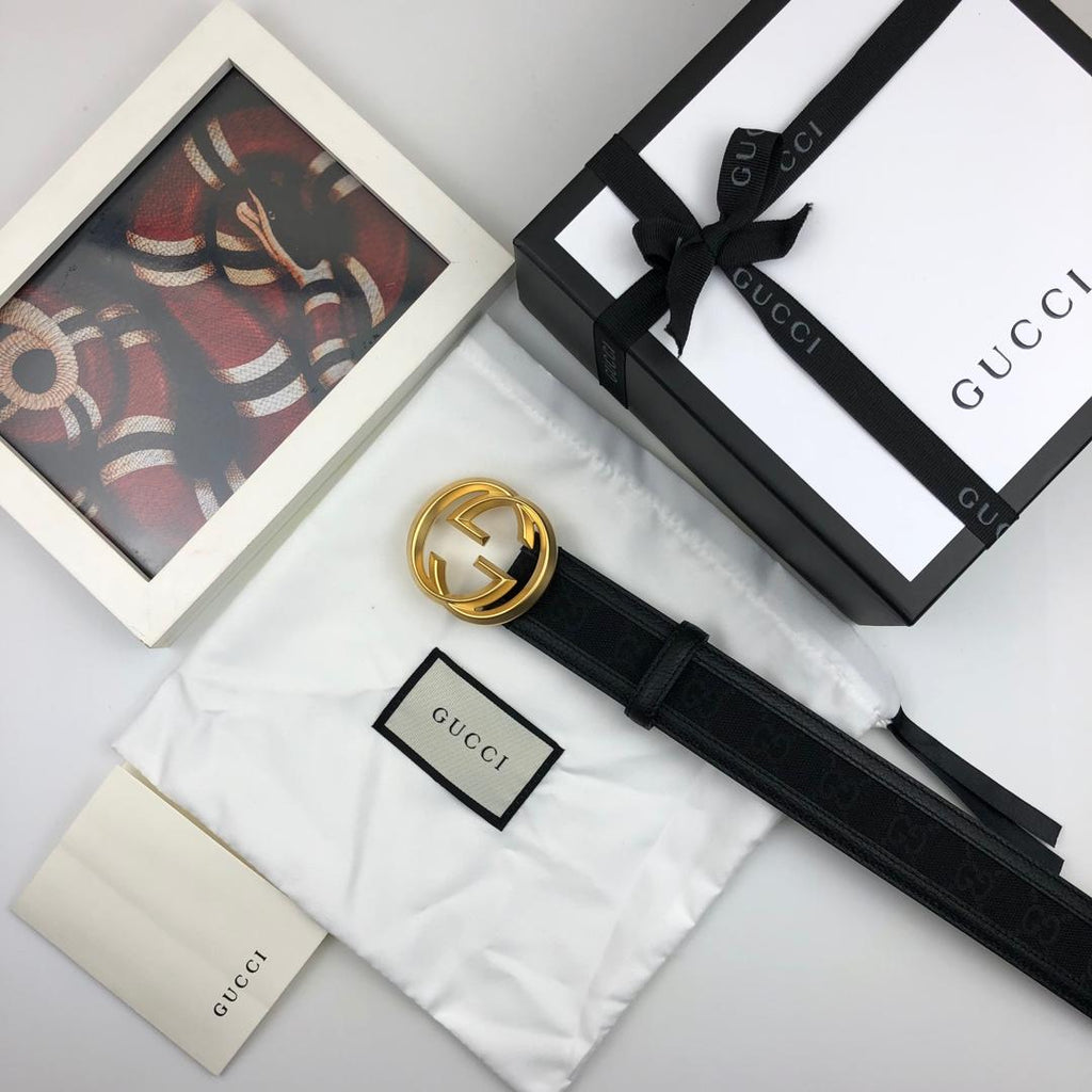 Gucci Belt With Double G Buckle Black