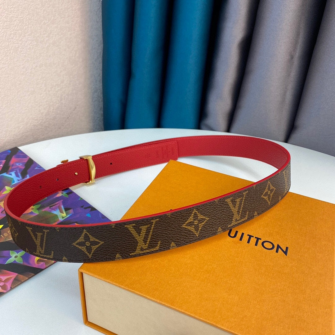 Louis Vuitton LV Initiales Belt Red