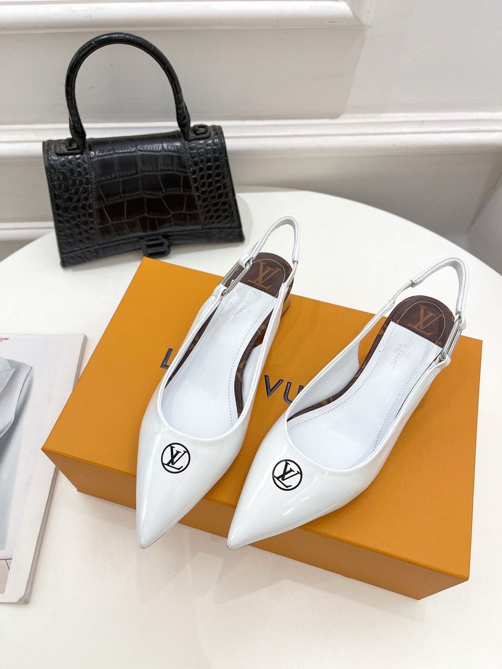 Louis Vuitton Magnetic Slingback Pump White