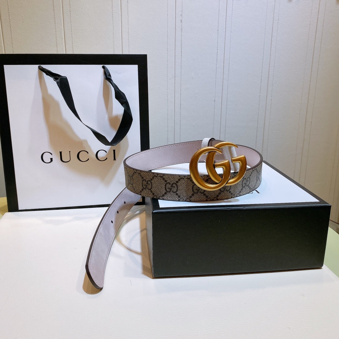 Gucci GG Thin Marmont Belt Brown