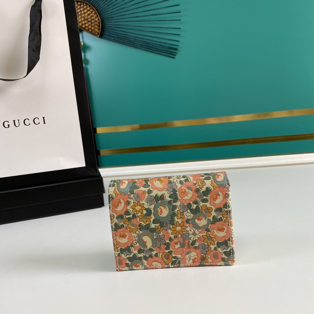 Gucci Horsebit 1955 Liberty London Pink Card Case 11cm