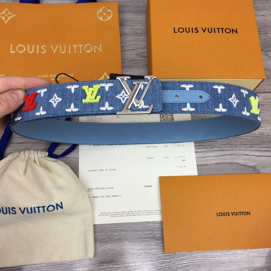 Louis Vuitton Initiales Belt Blue