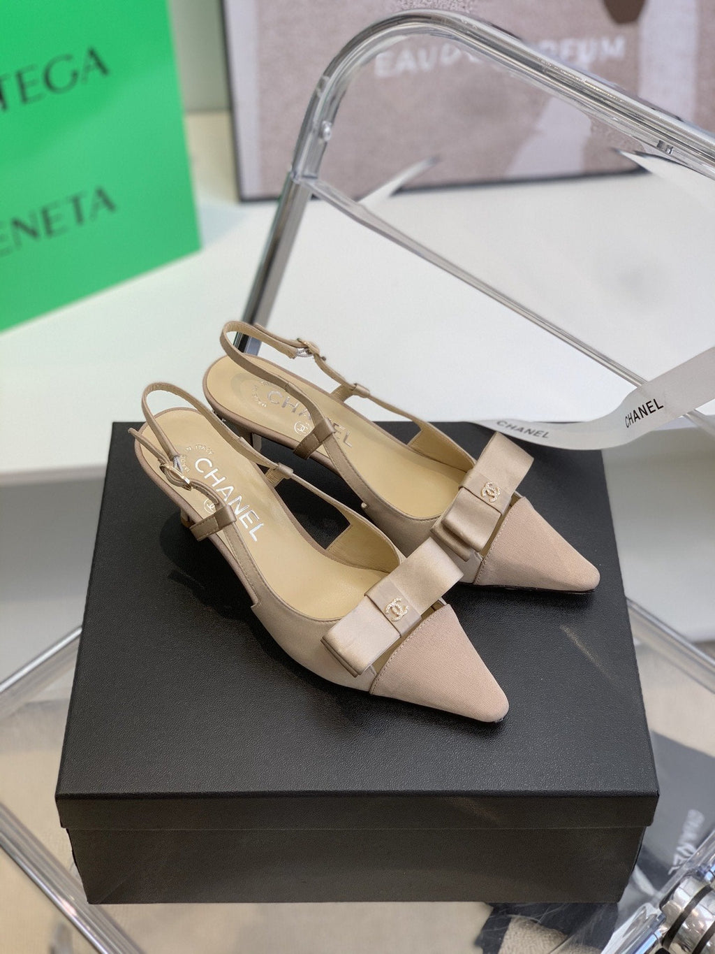 Chanel Sling Back Beige