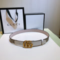 Gucci GG Thin Marmont Belt Brown