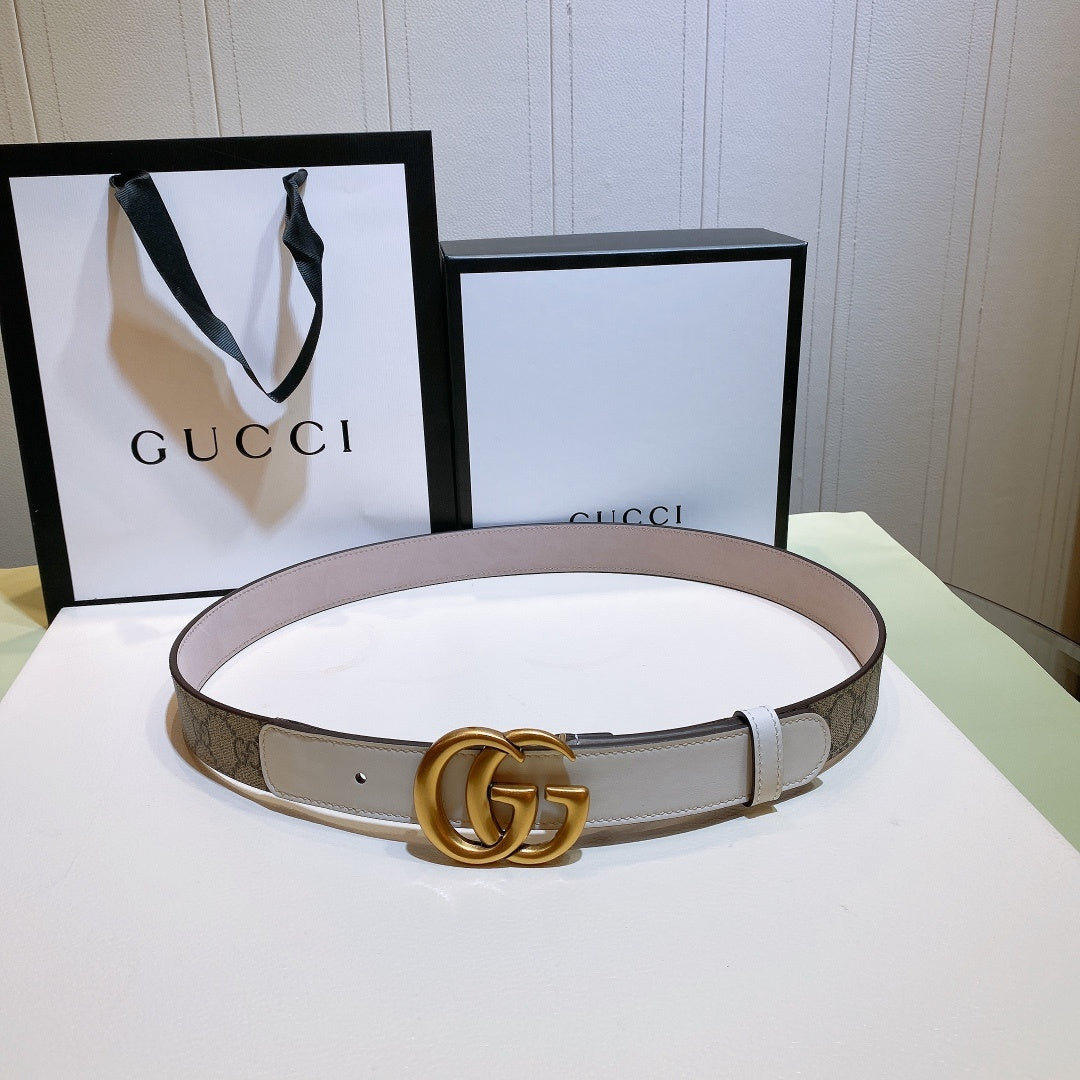 Gucci GG Thin Marmont Belt Brown