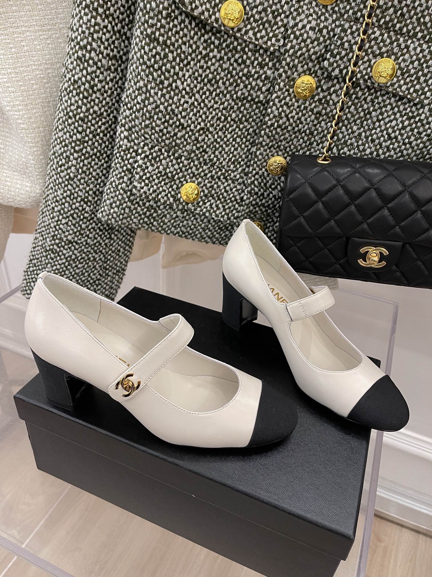 Chanel Sling Back 2.5 Inches White