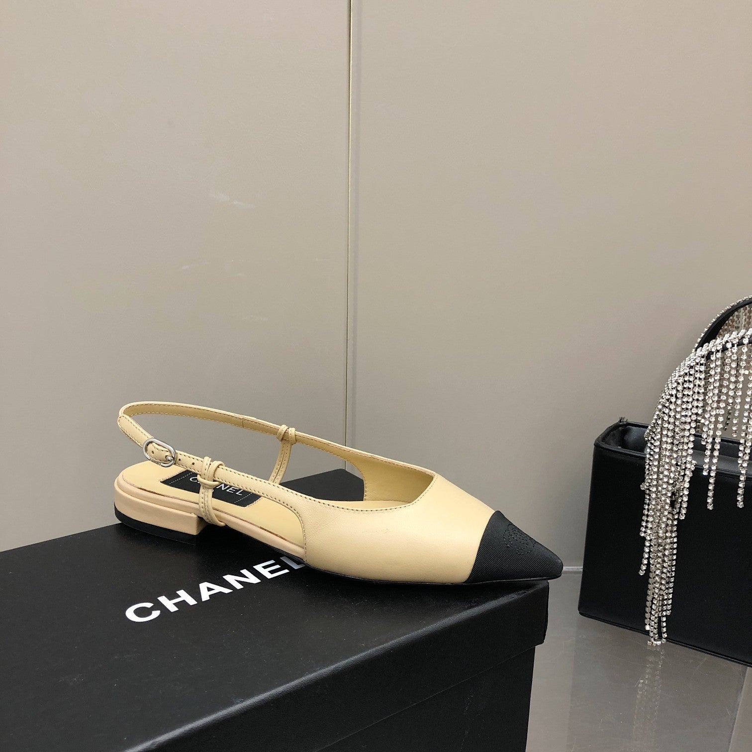 Chanel Sling Back Beige
