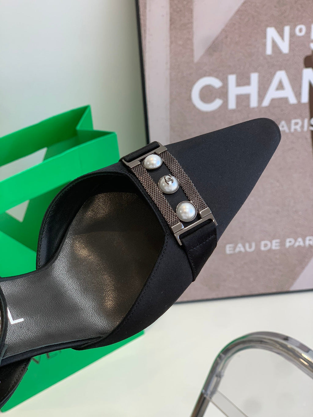 Chanel Sling Back Black