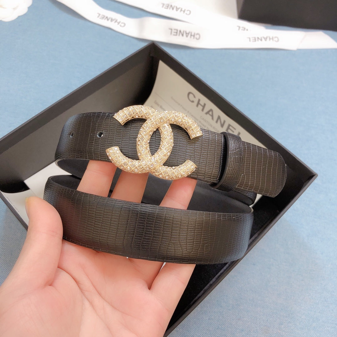 Chanel Belt With Beaded Buckle Brown