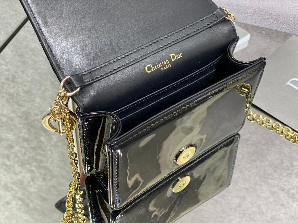 Christian Dior Shine Black Crossbody Bag 14cm