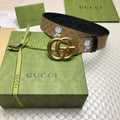 Gucci Belt With Double G Buckle Doreamon Brown