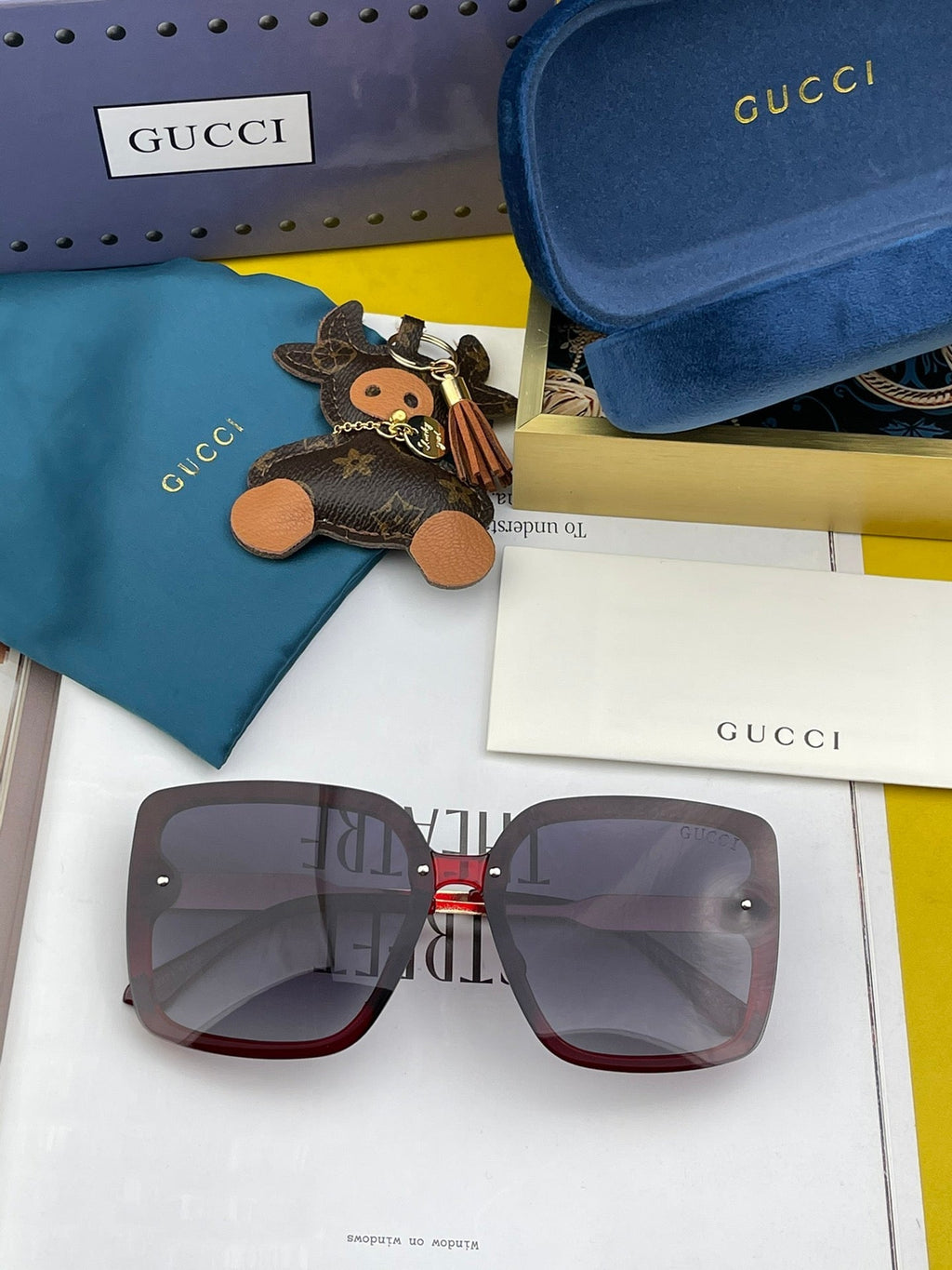 Gucci Rectangular Frame Sunglasses