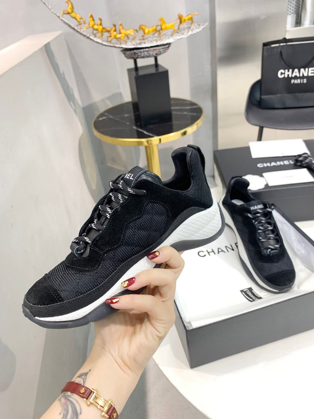 Chanel Trainers Sneakers Black