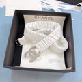 Chanel Belt With Double C Buckle White