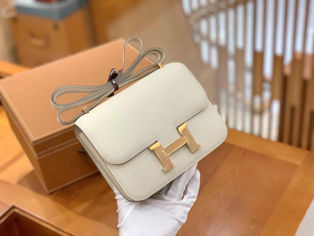 Hermes Constance Shoulder Bag 23cm White