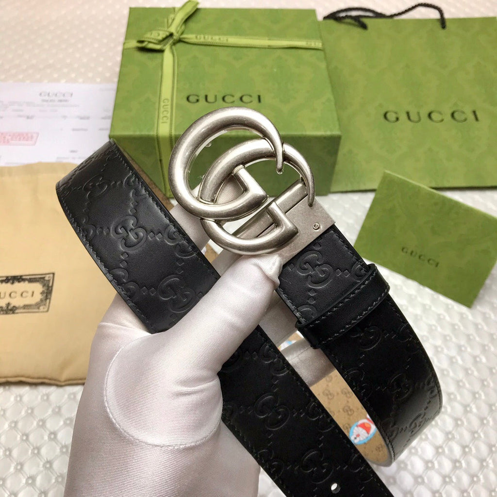 Gucci Belt With Double G Buckle Doreamon Black