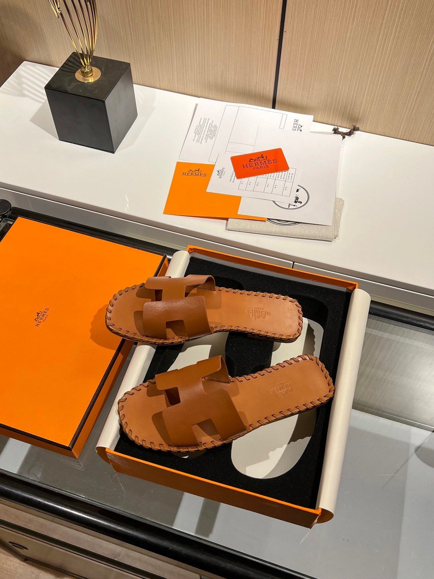 Hermes Oran Sandal Brown