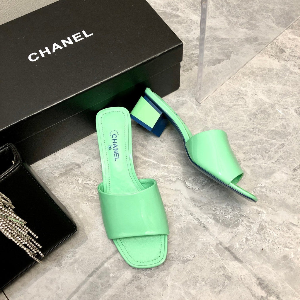 Chanel Mules Green