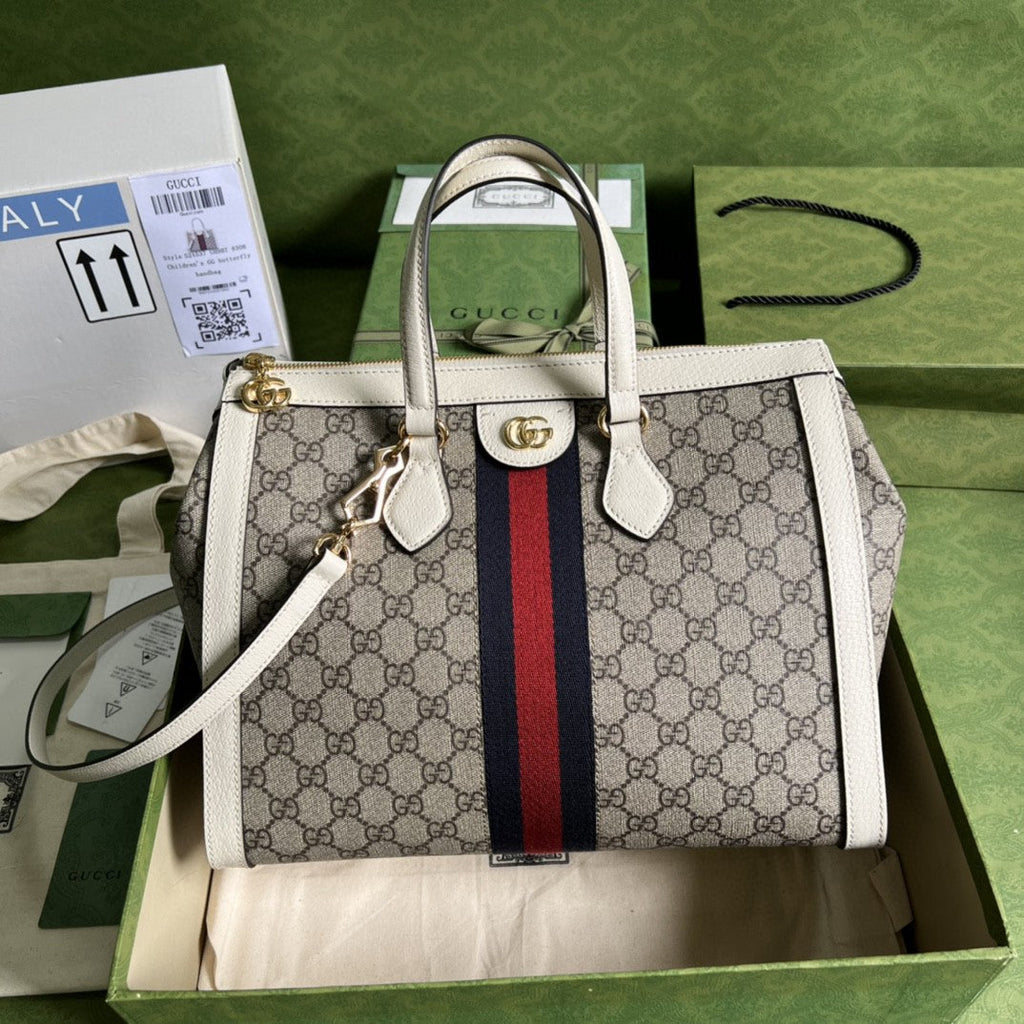 Gucci Ophidia GG Medium Tote Bag 33cm Beige