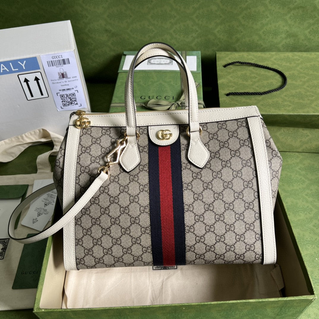 Gucci Ophidia GG Medium Tote Bag 33cm Beige