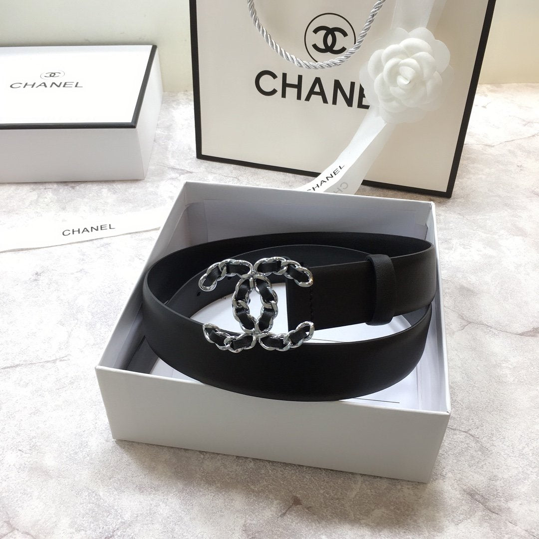 Chanel Belt With Double C Buckle Black