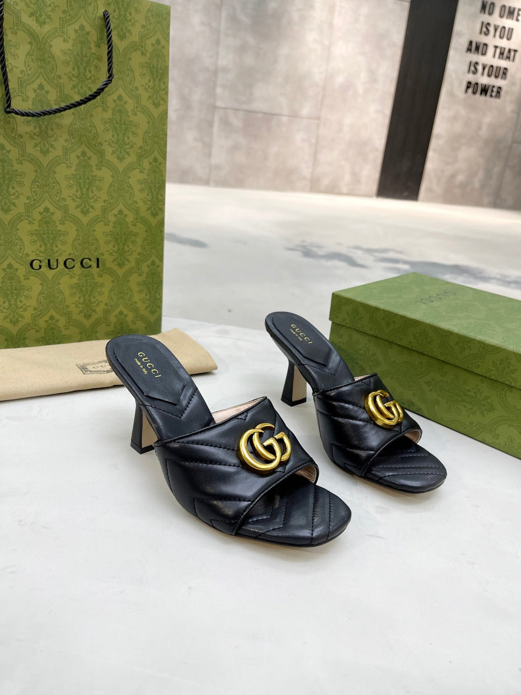 Gucci Double G Slide Sandal Black