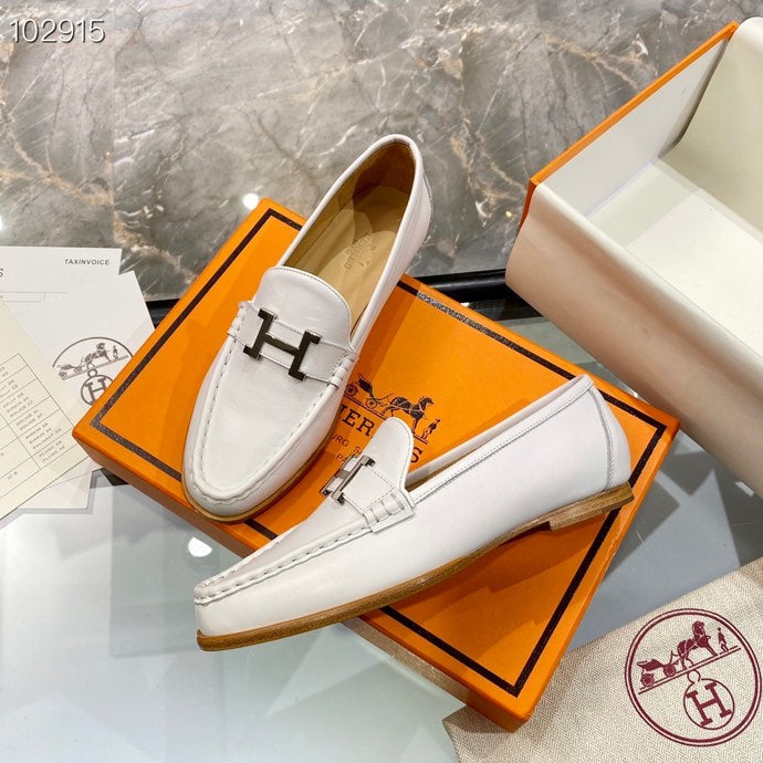Hermes Paris Loafer White
