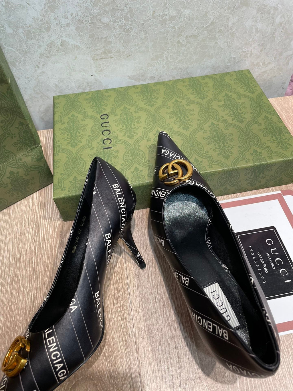 Gucci Balenciaga The Hacker Project Square Knife Pump Black