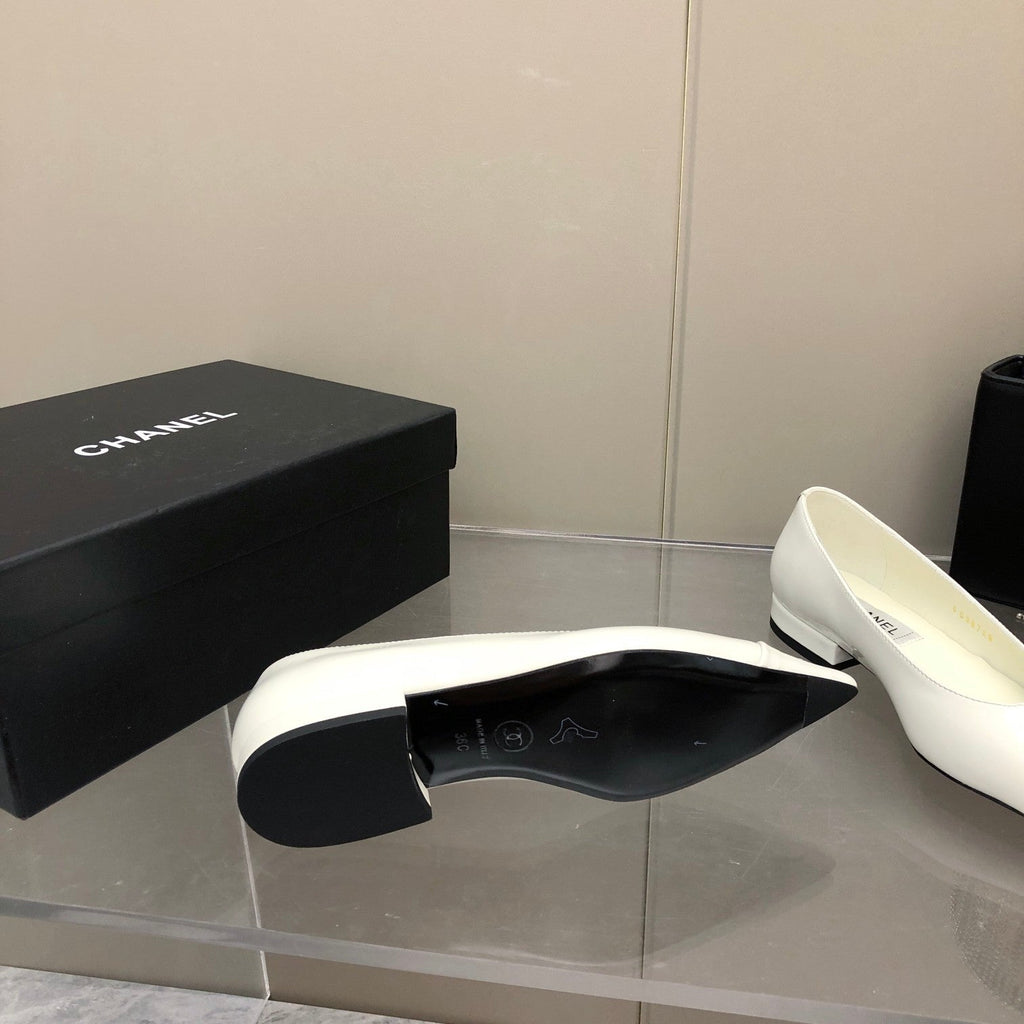 Chanel Flats White