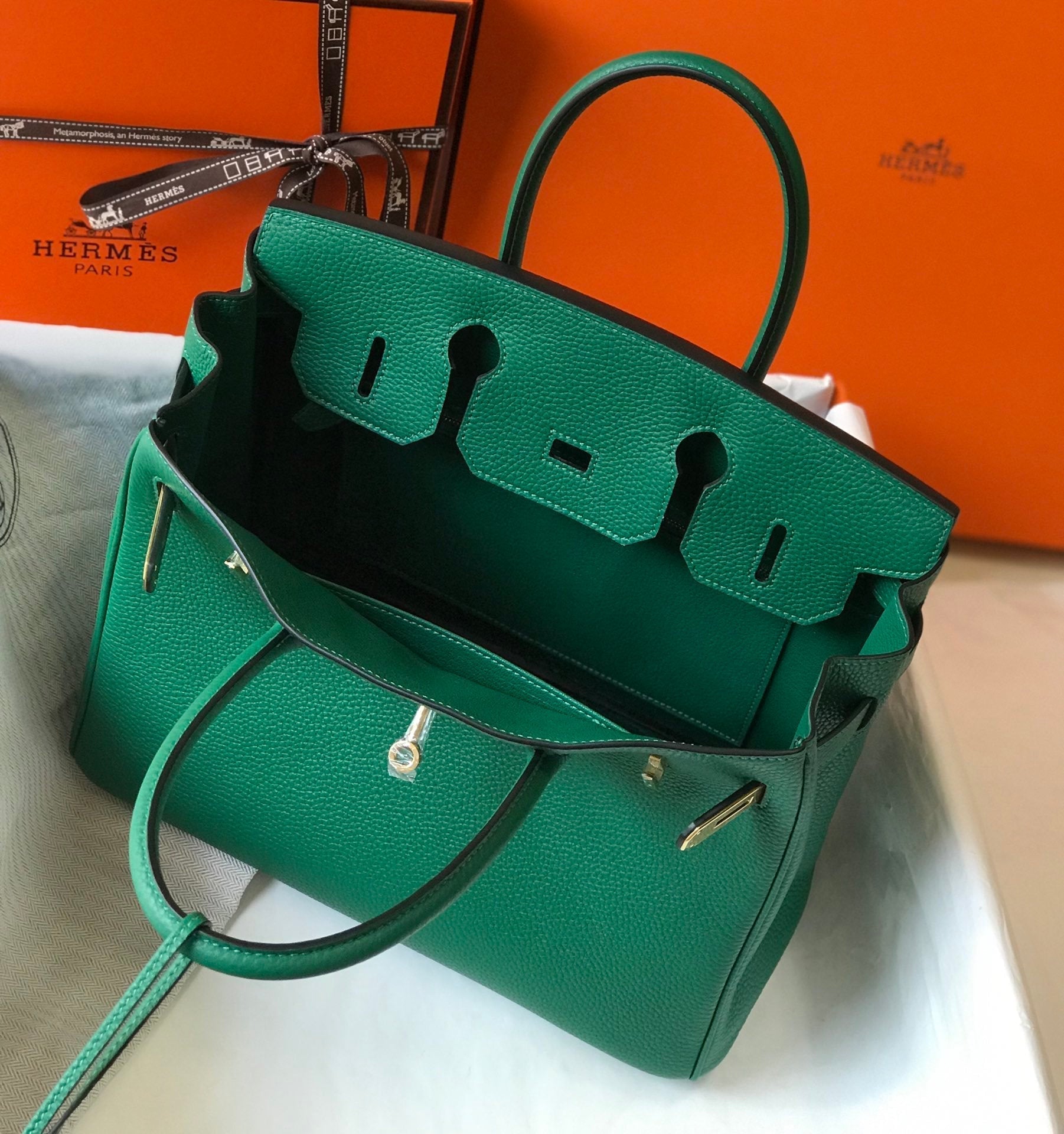 Hermes Handle Bag 30cm Green