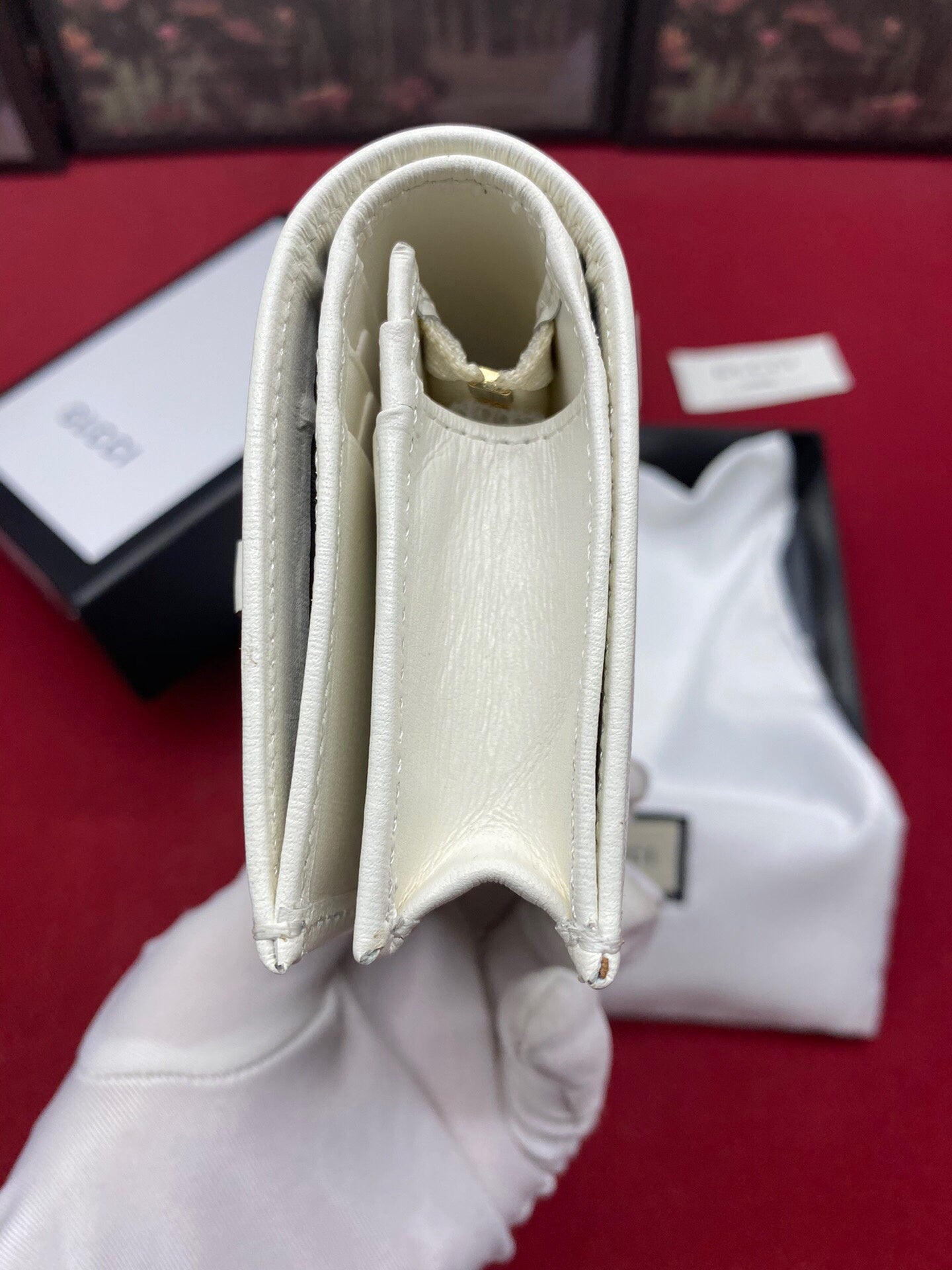 Gucci Horsebit 1955 White Card Case 11cm