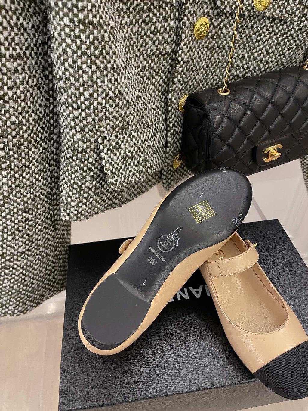 Chanel Sling Back 1.7 Inches Beige