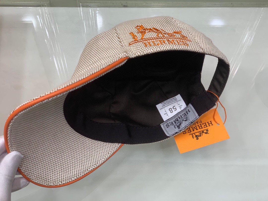 Hermes Davis H Primavera Cap Beige