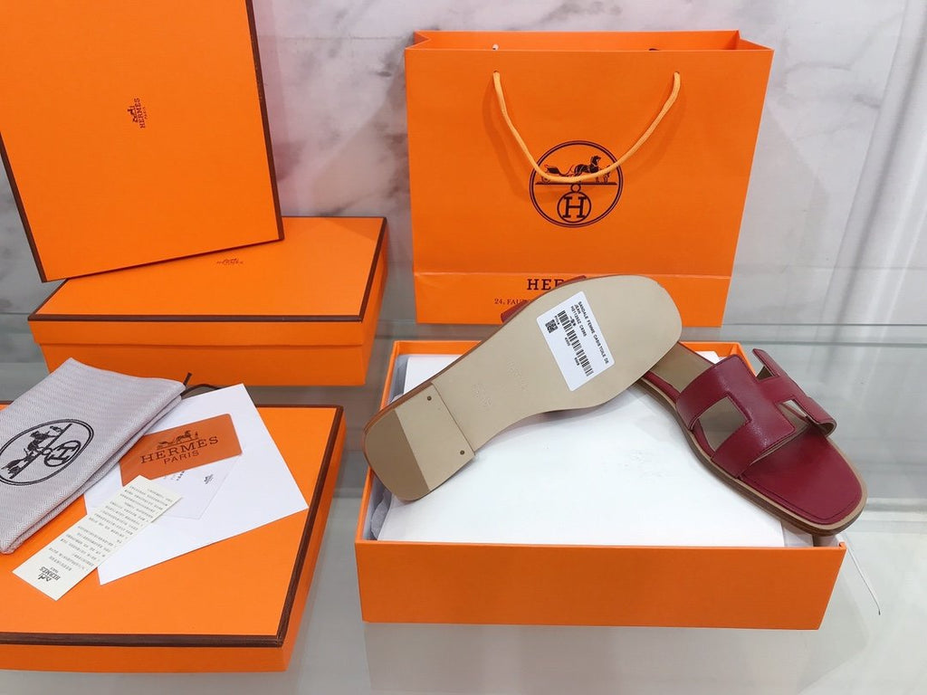 Hermes Oran Sandal Red