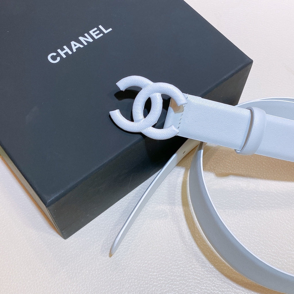 Chanel Belt With Double C Buckle White