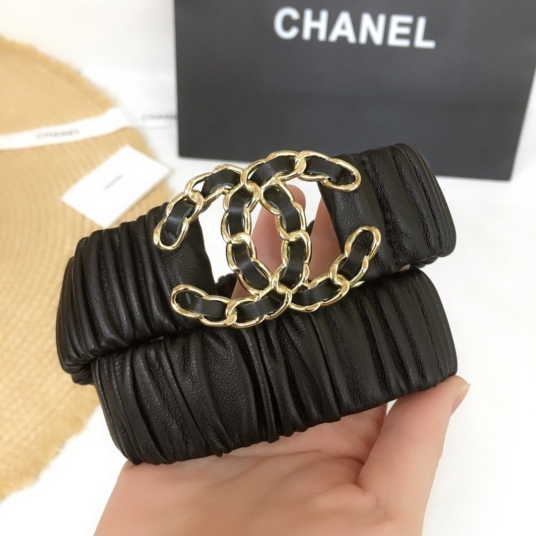 Chanel Belt With Double C Buckle Black