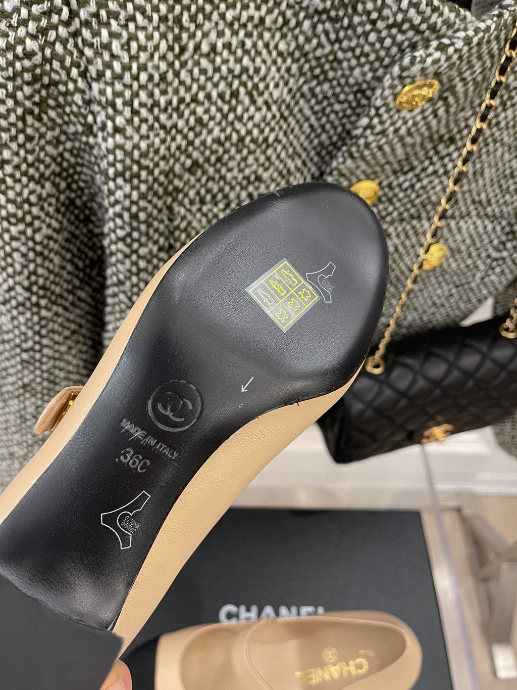 Chanel Sling Back 2.5 Inches Beige