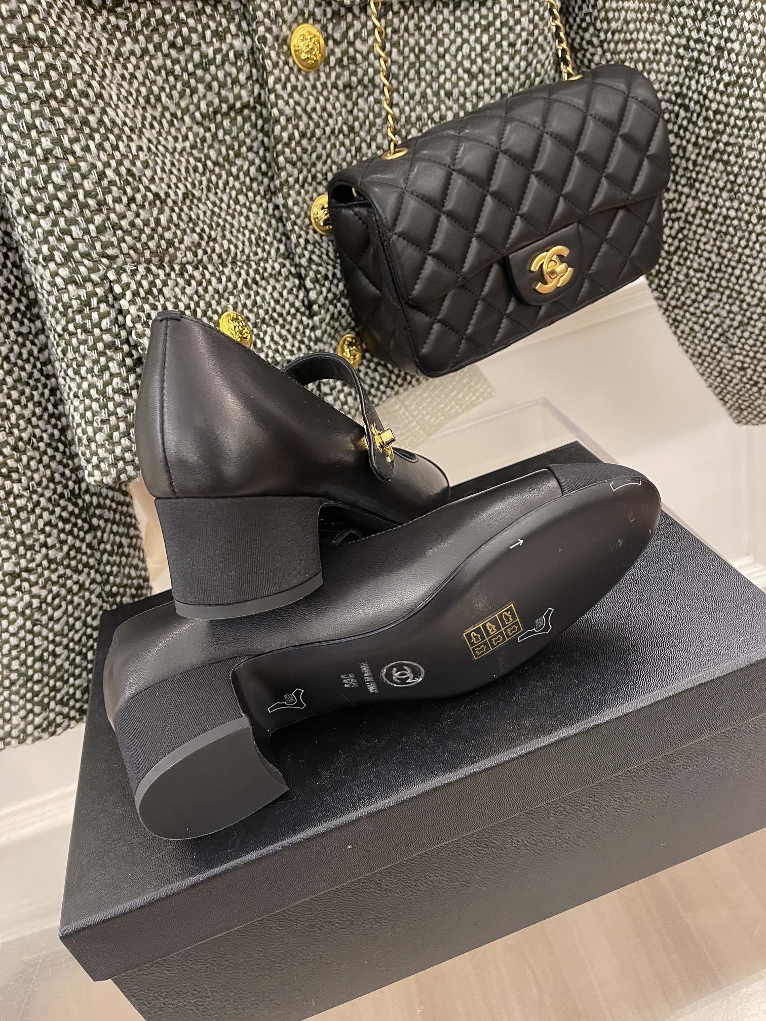 Chanel Sling Back 1.7 Inches Black