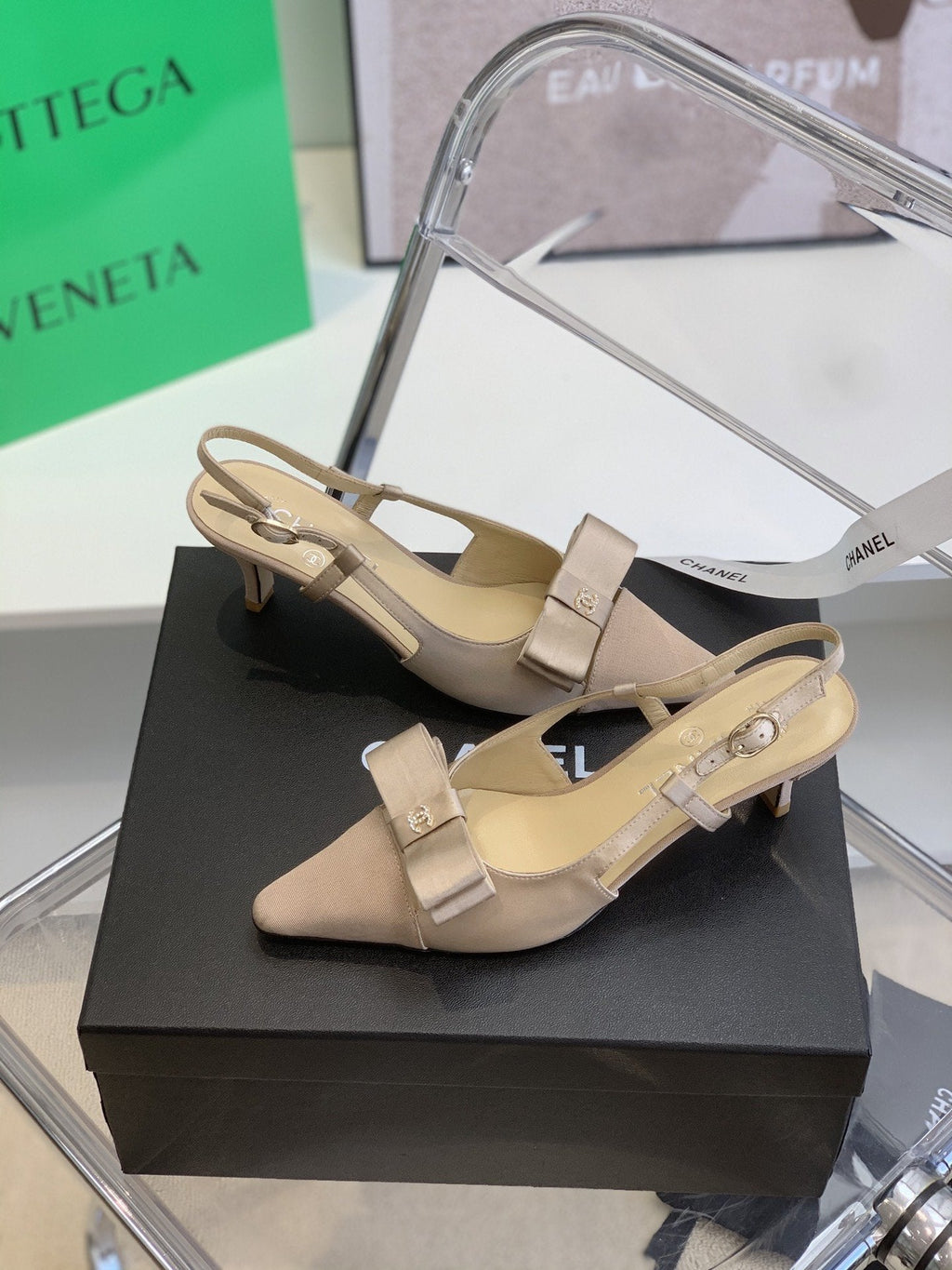 Chanel Sling Back Beige
