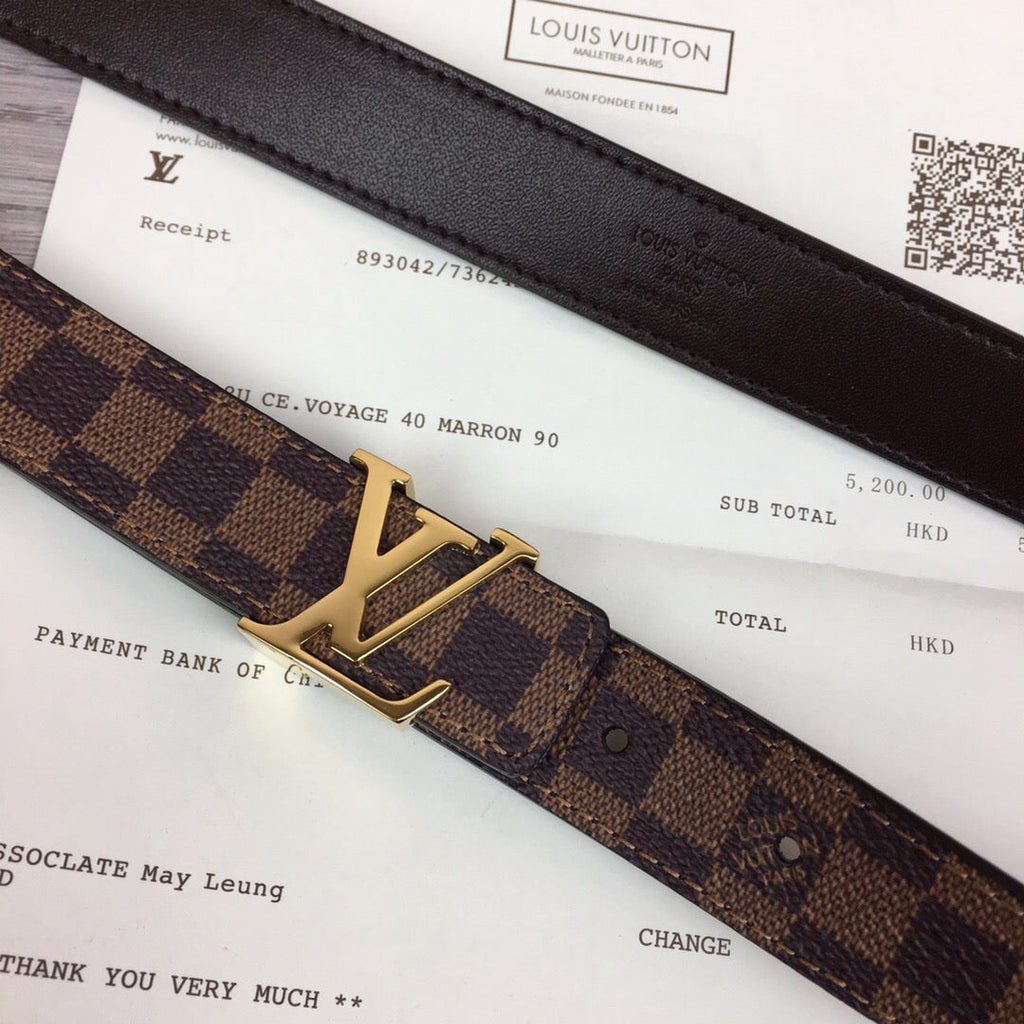 Louis Vuitton LV Initiales Reversible Belt Brown