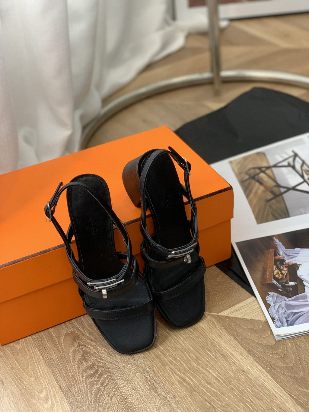 Hermes Eve 60 Sandal Black