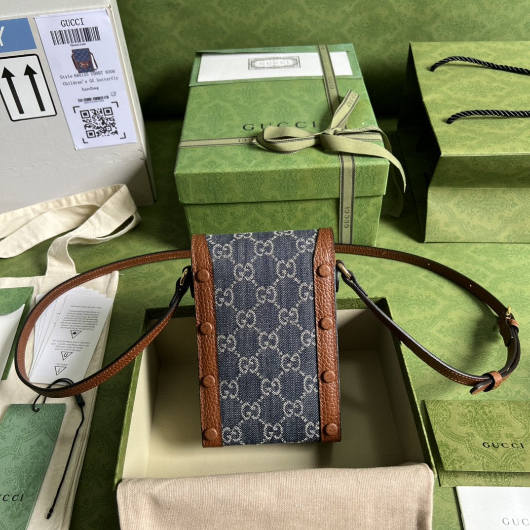 Gucci 625615 Horsebit 1955 Mini Bag 12cm Blue