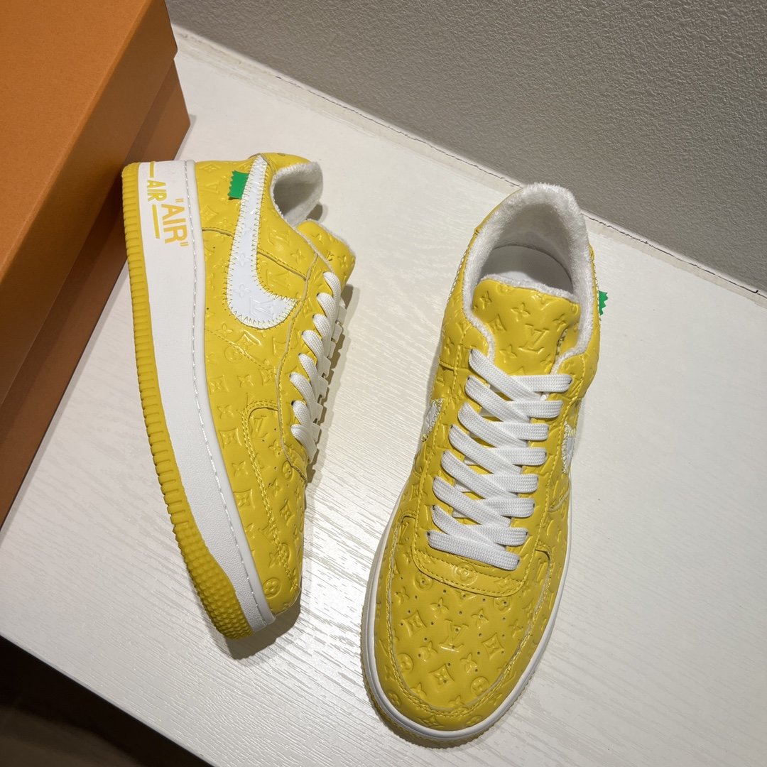 Louis Vuitton x Off-White x Nike Air Force 1 Yellow