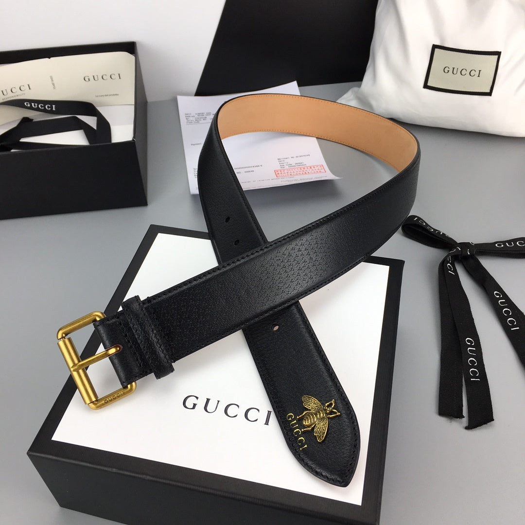 Gucci Belt With Square Buckle Black