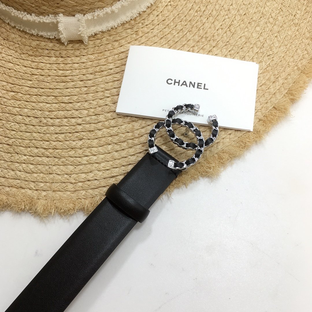 Chanel Belt With Double C Buckle Black