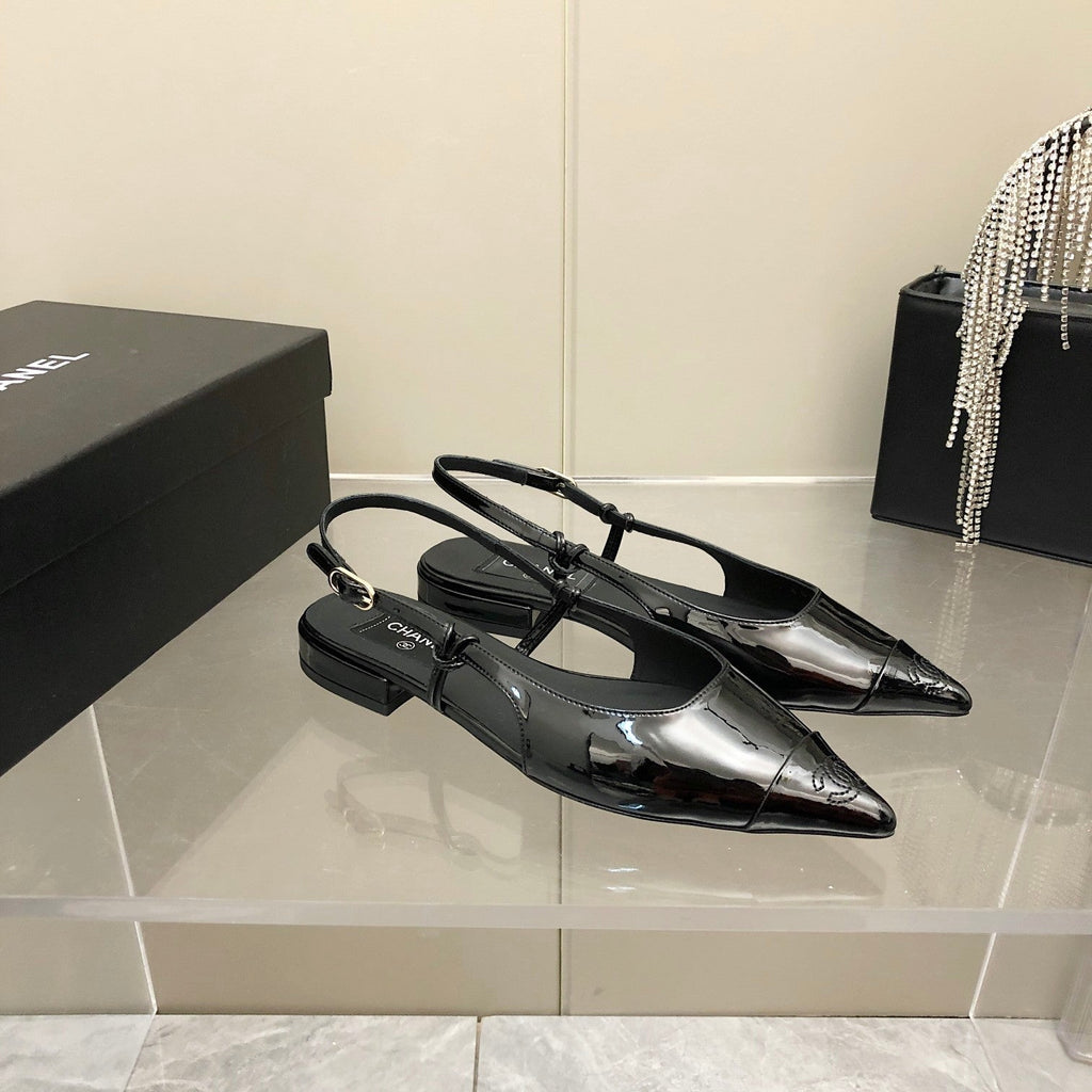 Chanel Sling Back Black
