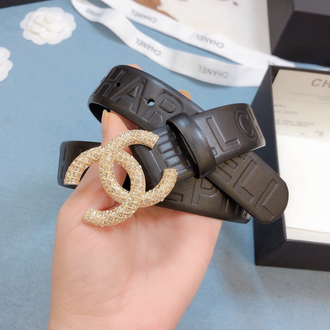 Chanel Belt With Beaded Buckle Brown