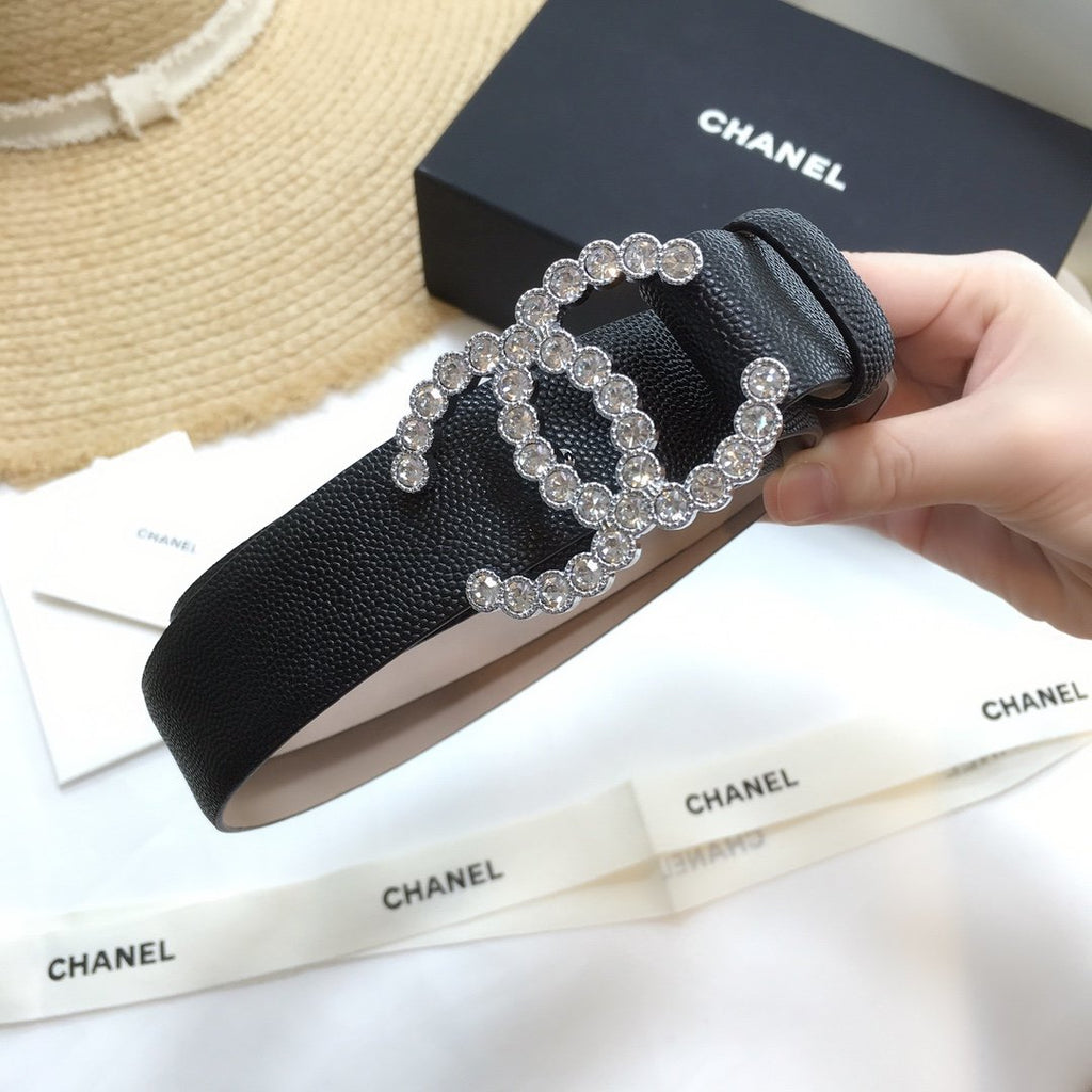 Chanel Belt With Beaded Buckle Black