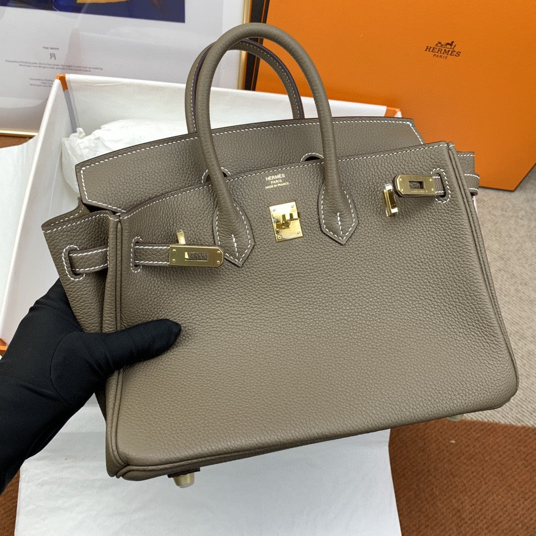 Hermes Birkin 25 Nata Swift Gold Hardware Brown
